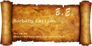 Borbély Emilián névjegykártya